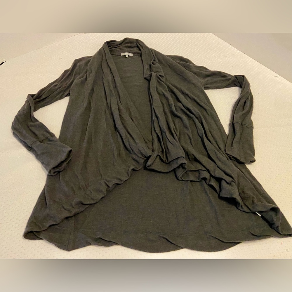 JAMES PERSE Dark Charcoal Open Front Cardigan Sweater, Size 3